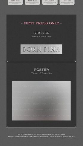 BLACKPINK BORN PINK 2nd Album BOX SET Version CD+Photobook+Accordion Lyrics Paper+Large Photocard+Postcard+Instant Film+Selfie Photocard+Tracking (GRAY Version)) in Saudi Arabia