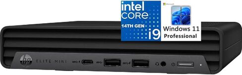 HP Elite Mini 800 G9 MFF PC Business Desktop Computer, 14th Gen Intel 24-Core i9-14900 up to 5.8GHz, 64GB DDR5 RAM, 1TB PCIe SSD, WiFi 6, RJ-45, Type-C, HDMI, DisplayPort, Windows 11 Pro, Vent-Hear in Saudi Arabia