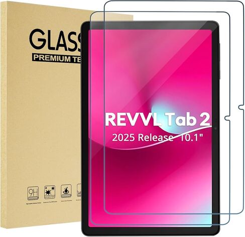 واقي شاشة ProCase مكون من قطعتين لجهاز T-Mobile REVVL Tab 2 ( 5G، إصدار 2025، 10.1 بوصة)، واقي شاشة من الزجاج المقسى - شفاف in Kuwait