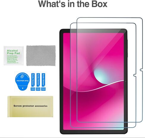 واقي شاشة ProCase مكون من قطعتين لجهاز T-Mobile REVVL Tab 2 ( 5G، إصدار 2025، 10.1 بوصة)، واقي شاشة من الزجاج المقسى - شفاف in Kuwait
