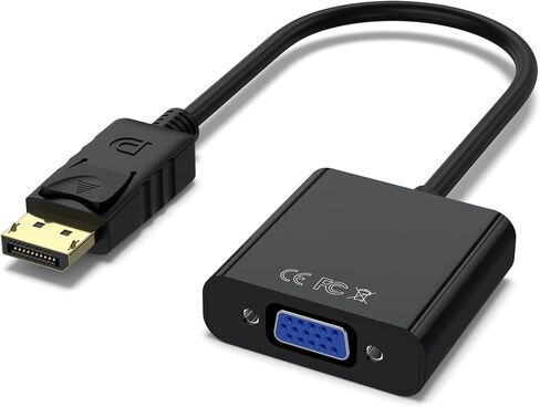 محول Meliya DisplayPort إلى VGA، محول DisplayPort (DP) مطلي بالذهب إلى VGA (ذكر إلى أنثى) متوافق مع الكمبيوتر، سطح المكتب، الكمبيوتر المحمول، الكمبيوتر الشخصي، الشاشة، جهاز العرض، HDTV in Kuwait