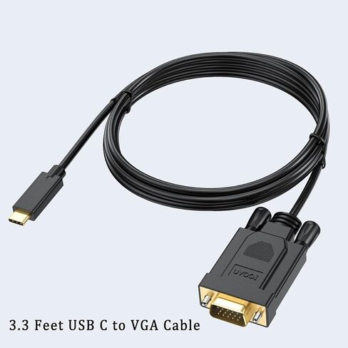 USB C to VGA Cable 6FT, USBC to VGA Cable Adapter Compatible with MacBook Pro/Air, iPad Pro, Dell XPS, Surface Book, Pixelbook, Laptop, Monitor in Saudi Arabia