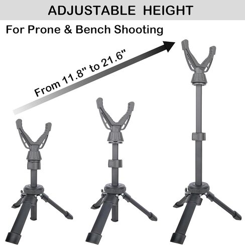 Portable Shooting Tripod with 360° Rotating & Removable V Yoke - Adjustable Height Rifle Rest Stand for Hunting, Target Shooting, Binoculars, Cameras & Outdoor Activities in Saudi Arabia