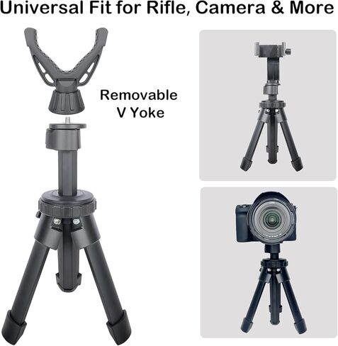 Portable Shooting Tripod with 360° Rotating & Removable V Yoke - Adjustable Height Rifle Rest Stand for Hunting, Target Shooting, Binoculars, Cameras & Outdoor Activities in Saudi Arabia