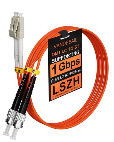 5 Pack LC to ST Multimode Fiber Patch Cable OM1, 1M Duplex MM Fiber Jumper 62.5/125µm LSZH for Fiber Optic Transceivers -1M(3FT) 5pack in Saudi Arabia