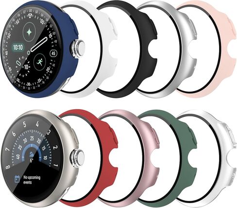 10 Pack Case for Google Pixel Watch 3/2/1 41mm with Tempered Glass Screen Protector, Shockproof Hard PC Bumper, All-Around Protective Cover Compatible with Pixel Watch 3/2/1 41mm Accessories in Kuwait