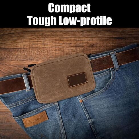 حقيبة Edc بسحاب، حقيبة حزام Edc للرجال والنساء، حقيبة خصر للمشي لمسافات طويلة، حقيبة قماش مشمع، منظم جيب مضاد للسرقة للاستخدام اليومي in Kuwait