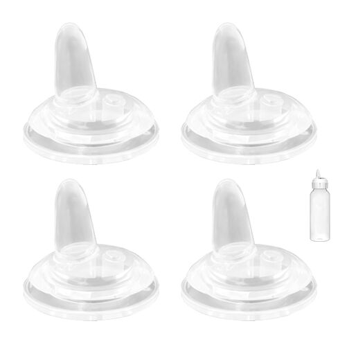 Straw Sippy Nipples for Dr Browns Narrow Neck Baby Bottles, Transition Cup Replacement Food Grade Silicone Soft Nipple 6m+, Pack of 4 in Kuwait