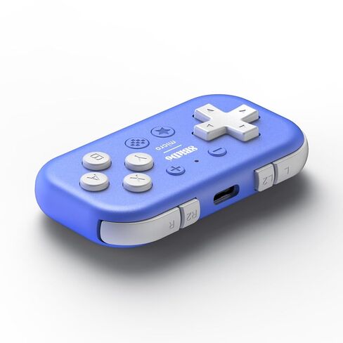 وحدة تحكم صغيرة بحجم الجيب 8Bitdo Micro Bluetooth Gamepad مع مشبك للهاتف المحمول للتبديل، Android، تدعم وضع لوحة المفاتيح (أزرق) in Kuwait