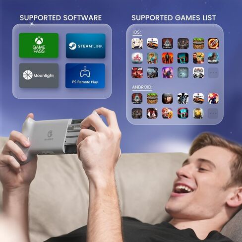 وحدة تحكم الألعاب المحمولة GameSir G8 Galileo Type-C لسلسلة Android وiPhone 15 (USB-C)، لوحة ألعاب التوصيل والتشغيل مع عصا التحكم بتأثير Hall/مشغل Hall، ومقبس صوت 3.5 مم (متجدد) in Saudi Arabia