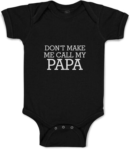 Cute Rascals Custom Personalized Baby Bodysuit Don't Make Me Call My Papa Funny Cotton Boy & Girl Baby Clothes Black Design Only 12 Months in Saudi Arabia