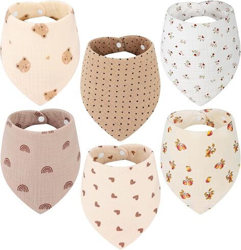 Accmor Muslin Baby Bibs, Soft Baby Bandana Drool Bibs for Baby Girls Boys, Bib for Drooling Teething in Kuwait