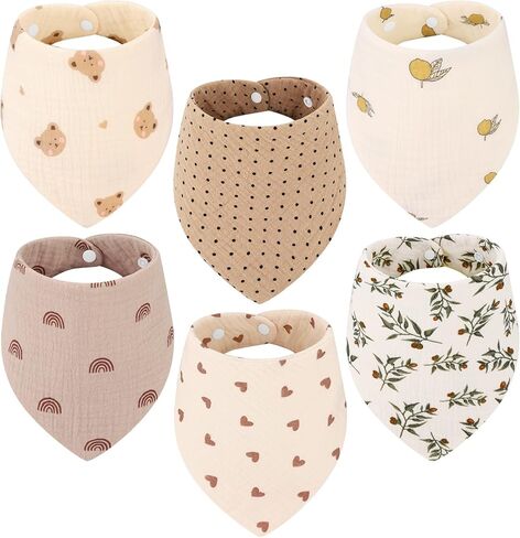Accmor Muslin Baby Bibs, Soft Baby Bandana Drool Bibs for Baby Girls Boys, Bib for Drooling Teething in Kuwait