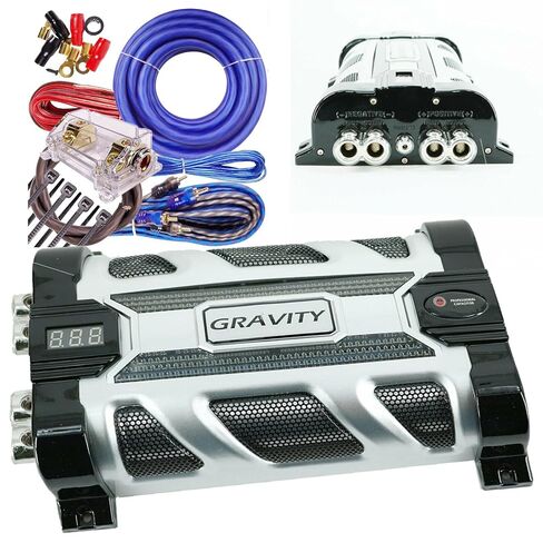Gravity Pro Car Audio 20 Farad Capacitor UP 10000 Watts Power 12V Car Digital + 0 Gauge Amplifier Kit in Saudi Arabia