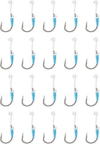 UMT - Sand EEL Size 6/0 Jigging Assist Hooks with Solid Ring & Assist Cord - 10 & 20 Pack Options for Ultimate Fishing Performance in Kuwait