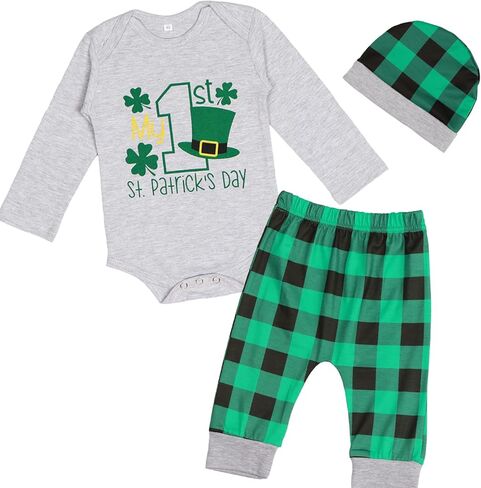 VAIZIQ Baby Boy 4th of July Outfit,Independence Day New Newborn My 1st 4th of July Long Sleeved Letter Top+pants+Hat 3Pcs Set in Kuwait