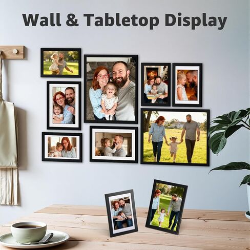 Giftgarden Moon Phase Picture Frame Set, I Love You to The Moon and Back Romantic Gift for Her Valentines Day Wedding Anniversary Couple Mom, Multi Sizes Black Frames (4x6, 5x7, 8x10) in Saudi Arabia