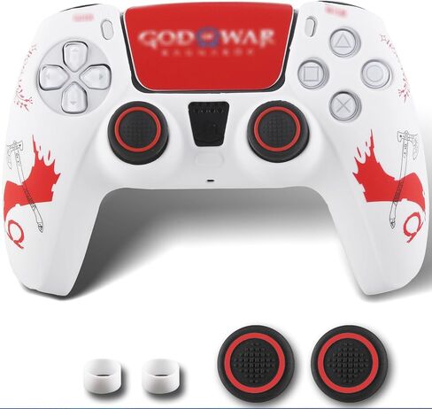 غطاء سيليكون غير قابل للانزلاق لوحدة تحكم PS5 مع أغطية عصا التحكم × 2 وملصق × 1 (GOWIV) in Kuwait