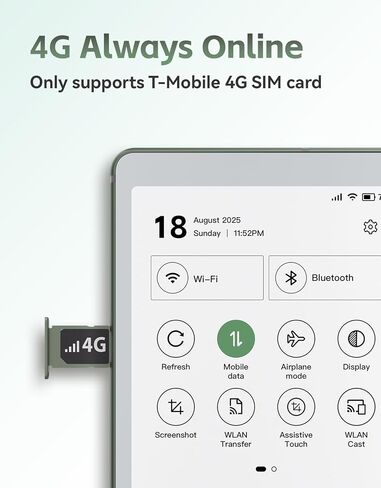 قارئ AiPaper C مقاس 6.13 بوصة مع شاشة ملونة، جهاز قارئ إلكتروني بالحبر الإلكتروني مع إضاءة دافئة وباردة قابلة للتعديل، رفيع للغاية وخفيف الوزن، مدمج بالذكاء الاصطناعي، سعة تخزين 128 جيجابايت in Kuwait