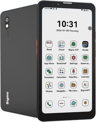 Bigme HiBreak Pro Color 6.13" ePaper E-Ink Phone with Fingerprint Unlock, NFC, 8GB+256GB, eBook Readers Android E Ink eReader Mobile Phone with Android 14, 5G Dual SIM, 300PPI, Long Battery Life White in Kuwait