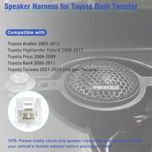 72-8118 Dash Tweeter مكبر صوت متوافق مع JBL Toyota Highlander Hybrid Tacoma RAV4 Avalon Prius، محول سلك مكبر صوت السيارة لما بعد البيع، موصل 2Pin 4 قطع كابل in Saudi Arabia