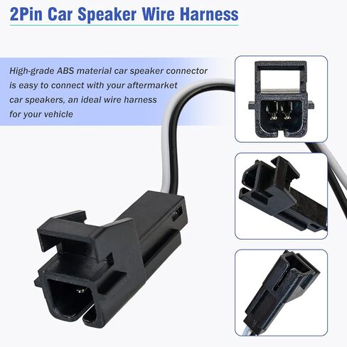 72-4568 Speaker Wiring Harness Replacement for GMC Sierra Savana Yukon Chevy Silverado Express Buick Hummer Pontiac Cadillac,2PIN Car Door Front Rear Speaker Wire Harness Adapter Kit 4PCS in Saudi Arabia