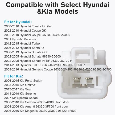 محول تسخير مكبر صوت السيارة متوافق مع Hyundai Elantra Santa Sonata Genesis Coupe 02-16، Kia Forte Optima Sorento 03-15، أسلاك مكبر الصوت للباب، أسلاك موصل توصيل بديلة in Saudi Arabia