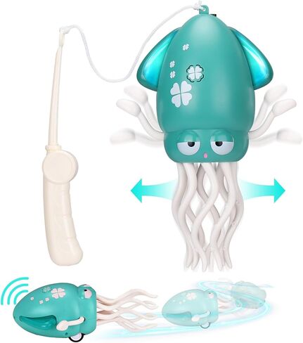 Palksky Dancing Squid Baby Toy in Tummy Time,Magic Electric Octopus Automatic Obstacle Avoidance Toy with Light & Music,Crawling Toys for Learning to Walk,Green in Saudi Arabia
