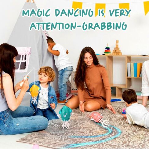 Palksky Dancing Squid Baby Toy in Tummy Time,Magic Electric Octopus Automatic Obstacle Avoidance Toy with Light & Music,Crawling Toys for Learning to Walk,Green in Saudi Arabia