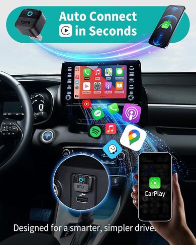 OTTOCAST Mini Pico 2-in-1 Wireless CarPlay & Android Auto Adapter 2026, Plug & Play Dongle for iPhone & Android,Auto Connect,Wi-Fi 6 & Bluetooth 5.4,One-Tap Disconnect & Easy Switch, Small & Fast in Saudi Arabia