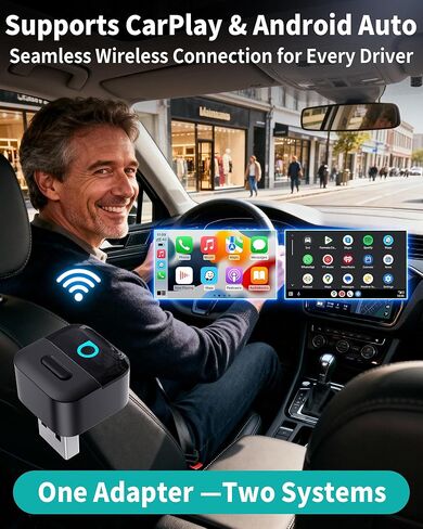 OTTOCAST Mini Pico 2-in-1 Wireless CarPlay & Android Auto Adapter 2026, Plug & Play Dongle for iPhone & Android,Auto Connect,Wi-Fi 6 & Bluetooth 5.4,One-Tap Disconnect & Easy Switch, Small & Fast in Saudi Arabia