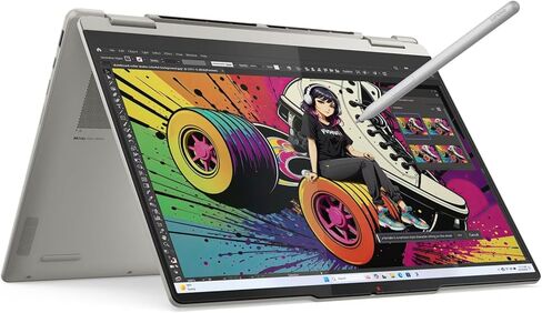 كمبيوتر محمول Lenovo Yoga 7 2 في 1 14AKP10 - AMD Ryzen AI 5 340 Copilot PC - شاشة لمس WUXGA OLED مقاس 14 بوصة، ذاكرة 16 جيجابايت، 1 تيرابايت SSD، قلم يوجا، Wi-Fi 7، قارئ FP، وWin 11 Home 83JR0003US in Kuwait
