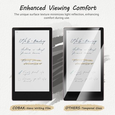 واقي شاشة للكتابة بملمس ورق CoBak من أجل Paper Pro Move 7.3 بوصة إصدار 2025، سطح غير لامع مضاد للوهج وصلابة 9 H من الزجاج المقوى المضاد للخدش - عبوة واحدة باللون الأسود in Saudi Arabia