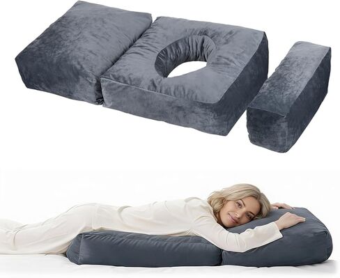 Pregnancy Pillows for Sleeping, Pregnancy Massage Pillow Full Body Pillow | 45.3 Inch pregnancy pillow with Removable Cover & Leg Pillow, Support for Back, Legs, Belly, HIPS for Pregnant Women (Grey) in Kuwait