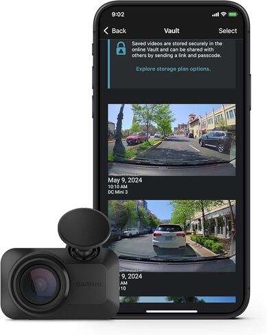 Garmin Dash Cam™ Mini 3، كاميرا Dash Cam فائقة الدقة 1080 بكسل مع مجال رؤية 140 درجة، مستقطب Clarity™ مدمج، التحكم الصوتي، التسجيل التلقائي (متجدد) in Kuwait