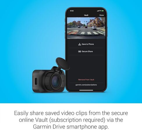 Garmin Dash Cam™ Mini 3، كاميرا Dash Cam فائقة الدقة 1080 بكسل مع مجال رؤية 140 درجة، مستقطب Clarity™ مدمج، التحكم الصوتي، التسجيل التلقائي (متجدد) in Kuwait