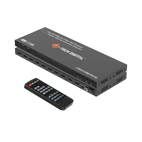 J-Tech Digital HDMI Video Wall Controller 4K 2x2, Video Wall Processor with Audio Extraction, 8 Display Modes 180° Image Rotation Edge Masking [JTECH-VW0104-AE] in Saudi Arabia