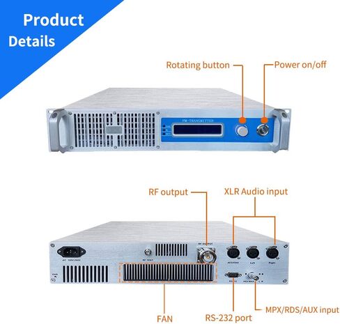 FM Broadcast Transmitter Professional 1000W High Power 1KW Long Range FM Radio Broadcast Transmitter for Church, Radio Station Broadcasting Transmitter in Saudi Arabia