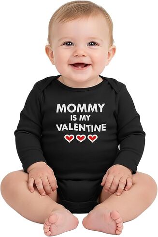 بدلة Tstars Mommy Is My Valentine Baby - ملابس بأكمام طويلة لعيد الحب الأول للأطفال الأولاد والبنات in Saudi Arabia