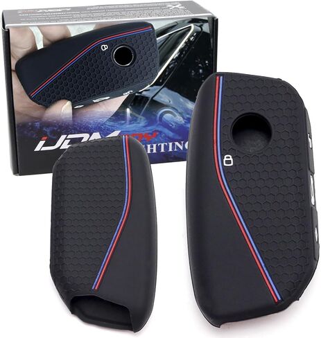 iJDMTOY Black Soft Silicone Key Fob Case Compatible with BMW 2023-up X5 X6 X7 iX, 5 7 Series i5 i7, etc Side Button Smart Key in Saudi Arabia