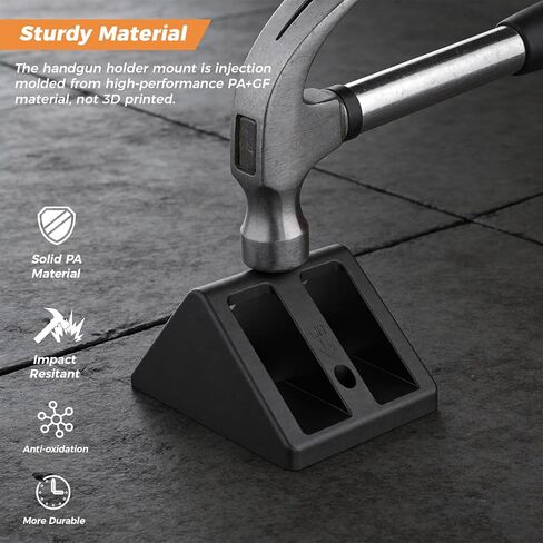 حامل رف تثبيت على الحائط من Witto Pistol مع مجلات امتصاص مغناطيسية قوية N52، مادة PA شديدة التحمل عن طريق قولبة الحقن مقاومة للخدش، تركيب عمودي للجدار، الرف، سعة مسدس مزدوجة in Kuwait