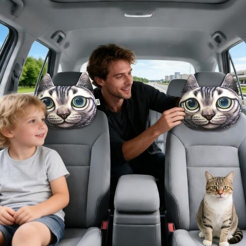 وسادة مسند رأس السيارة من Genérico - دعم مريح عالمي بتصميم قطة لطيف | وسادة نوم للسيارة | للأطفال في الرحلات الطويلة القيادة النوم والقيادة in Saudi Arabia