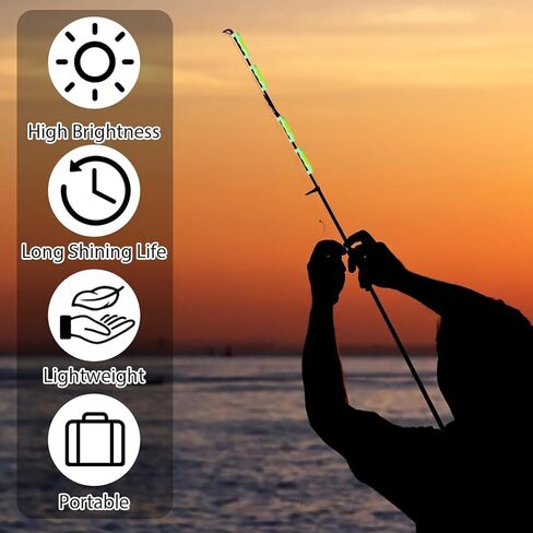 party greeting 200PCS Fishing Glow Sticks Rod Tip Mini Green Glow Sticks Fishing Pole Glow Sticks Bulk Fishing Float Accessories for Night Fishing with 40 PCS Attachments Clip in Saudi Arabia