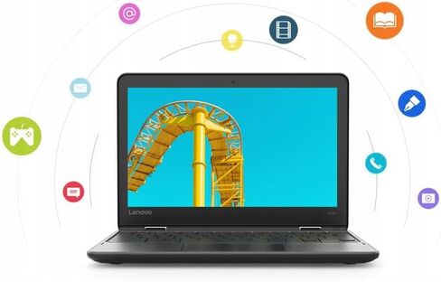 Lenovo Touchscreen Laptop 300e Chromebook Gen2، كمبيوتر Chromebook 11.6 بوصة 2 في 1، معالج Intel N4020، ذاكرة الوصول العشوائي 4 جيجابايت، 32 جيجابايت SSD، لوحة مفاتيح يابانية، نظام تشغيل Chrome (متجدد) in Kuwait