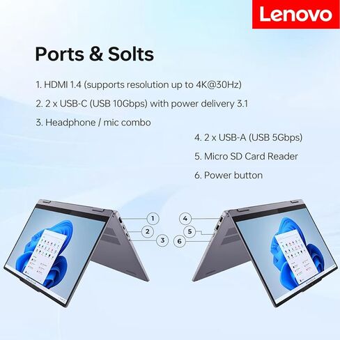 كمبيوتر محمول Lenovo IdeaPad 5 Premium 2 في 1 يعمل بالذكاء الاصطناعي، شاشة لمس 14 بوصة FHD+، Ultra 7 255U، ذاكرة وصول عشوائي 16 جيجابايت، SSD 512 جيجابايت، Wi-Fi 6، Win11 Pro، إضاءة خلفية، تصميم رقيق وهادئ، حزمة مع مبرد كمبيوتر محمول PCO in Kuwait
