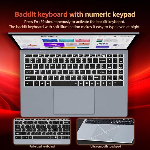 2 in 1 Laptop Computer, 15.6 Inch Convertible Laptop, 16GB DDR4 RAM 512GB SSD Touchscreen Laptop, AMD Ryzen R3 3200U, AMD Radeon, FHD 1920x1080, 360° Rotating Touch Screen, WiFi 5, Backlit Keyboard in Saudi Arabia