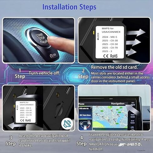 2025 2026 أحدث ذاكرة بطاقة SD للملاحة متوافقة مع Mazda 2024-2026-MX-5، 2025 2026 CX-30، 2025 2026 CX-50،2025 2026 CX-50 Hybrid، 2025 2026 CX-70، 2025 2026-Maz*da 3 (سيبيك-04) in Kuwait