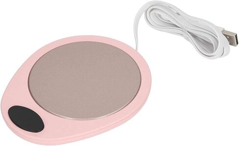 USB Mug Warmer Constant Temperature Cup Heater for Office Desk,Beverage Heating Plate for Coffee Cups, Electric Warmer Home 4.3 X 4.9 X 2in (Pink White) in Saudi Arabia