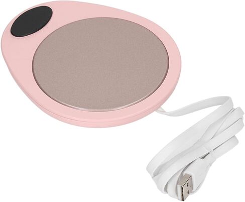 USB Mug Warmer Constant Temperature Cup Heater for Office Desk,Beverage Heating Plate for Coffee Cups, Electric Warmer Home 4.3 X 4.9 X 2in (Pink White) in Saudi Arabia