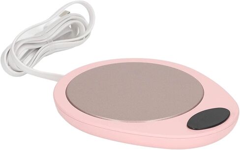 USB Mug Warmer Constant Temperature Cup Heater for Office Desk,Beverage Heating Plate for Coffee Cups, Electric Warmer Home 4.3 X 4.9 X 2in (Pink White) in Saudi Arabia